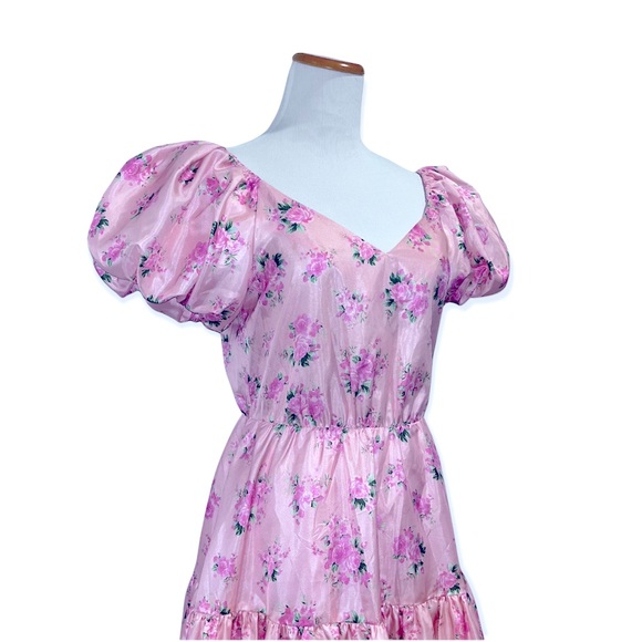 Love Shack Fancy x Target Cecile Puff Sleeve Floral Mini Pink Dress 2 Small - Picture 6 of 12